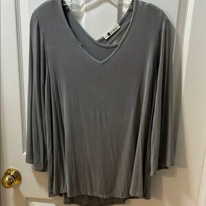 JEM Charcoal V-Neck Blouse